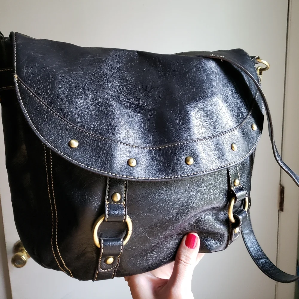 NWOT nine west leather extra large duffle purse - Picture 8 of 16